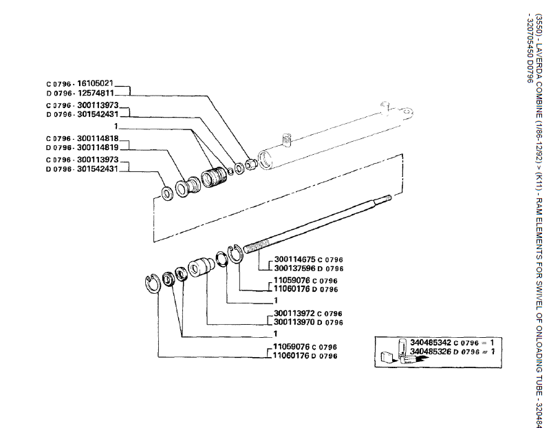 03.  ELEMENTOS DE RAM PARA GIRO DO TUBO DE CARGA - 320484300 C0796 - 320705450 D0796