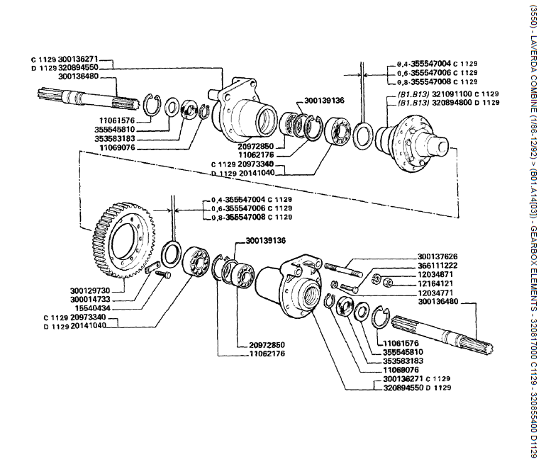 33.  ELEMENTOS DA CAIXA DE VELOCIDADES - 320817000 C1129 - 320855400 D1129