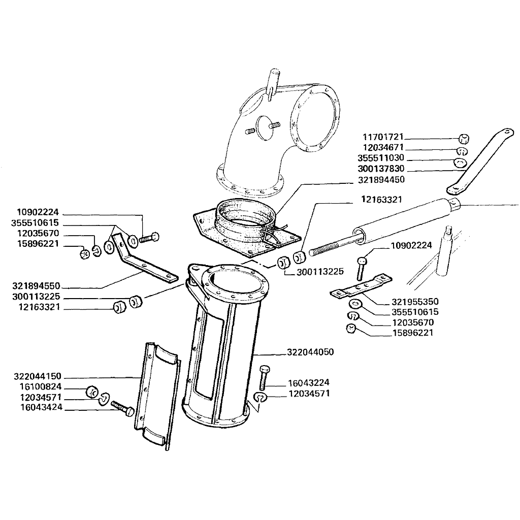 28.  TANQUE DE GRÃO QUE DESCARREGA O TUBO VERTICAL