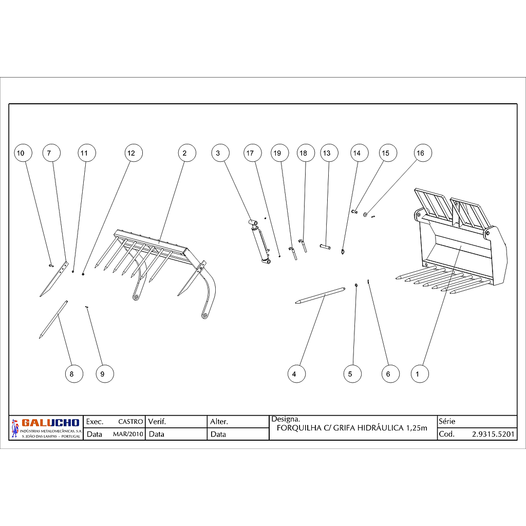 01. FORQUILHA C/ GRIFA HIDRÁULICA 1,25M