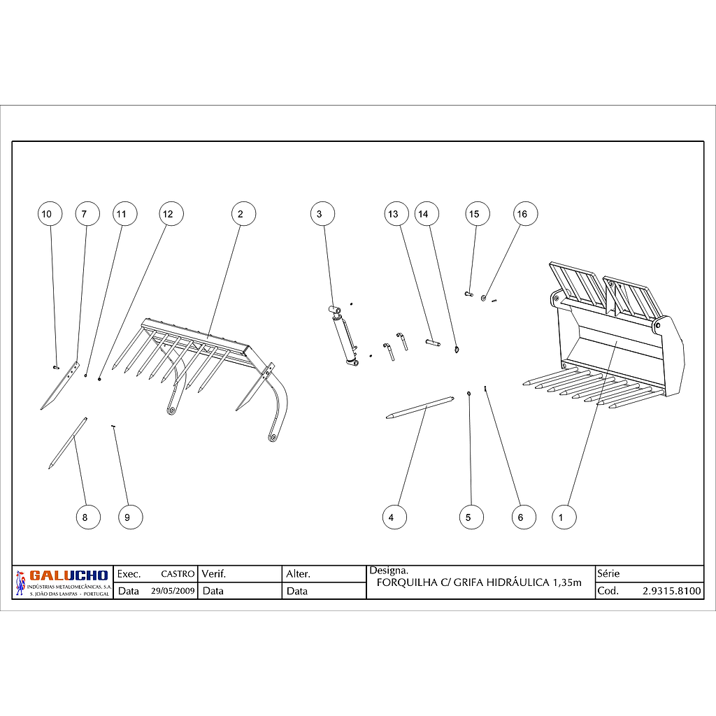 01. FORQUILHA C/ GRIFA HIDRÁULICA 1,35M