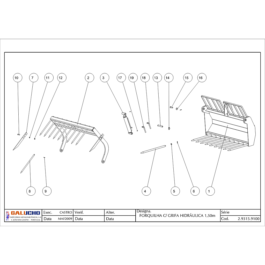 01. FORQUILHA C/ GRIFA HIDRÁULICA 1,50M