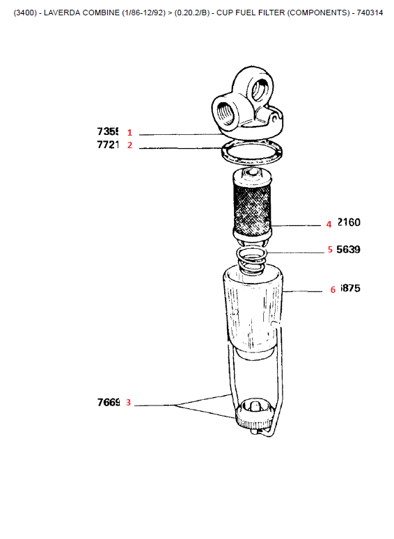 09.FILTRO DE COMBUSTÍVEL DA COPA (COMPONENTES) - 740314