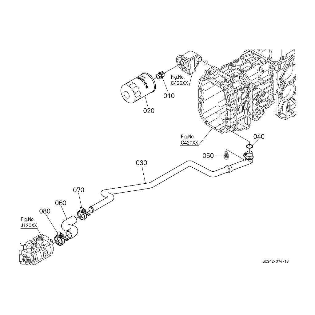 Tubo de hidraulico de aspiração J20100