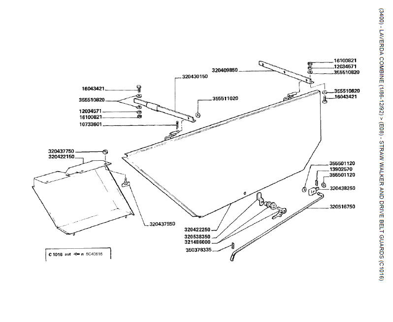 11.ANDARILHO PARA PALHA E PROTECÇÃO PARA A CORREIA DE TRANSMISSÃO (C1016)