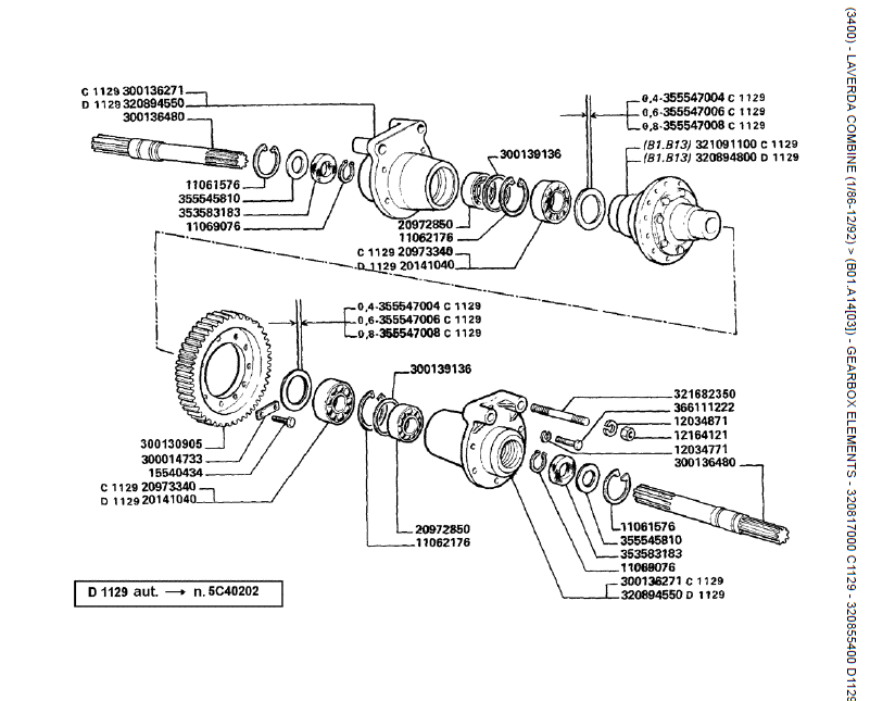 17.ELEMENTOS DA CAIXA DE VELOCIDADES - 320817000 C1129 - 320855400 D1129
