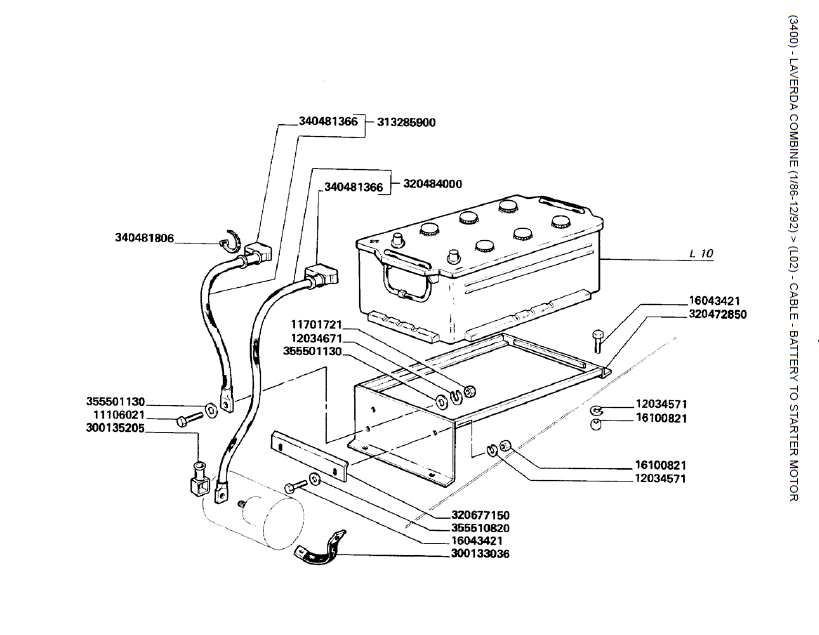 02. CABO DA BATERIA PARA O MOTOR DE ARRANQUE