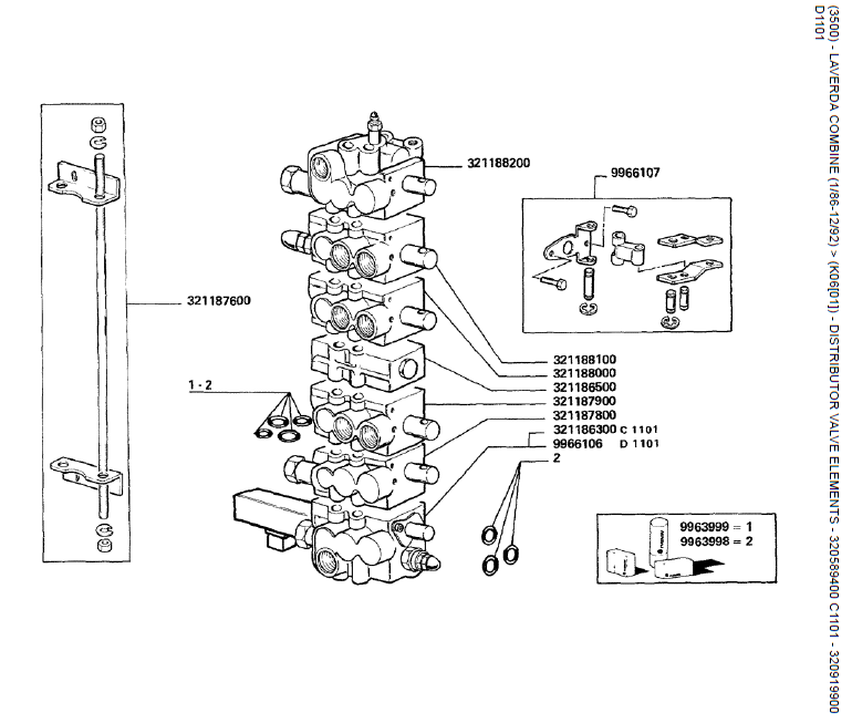 03.  ELEMENTOS DA VÁLVULA DISTRIBUIDORA - 320589400 C1101 - 320919900 D1101