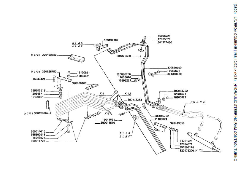 13. TUBOS DE CONTROLE DE RAM DE DIREÇÃO HIDRÁULICA